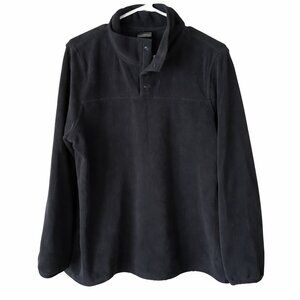 32 Degrees Heat Black Fleece Pullover Size XL snap button collar mens